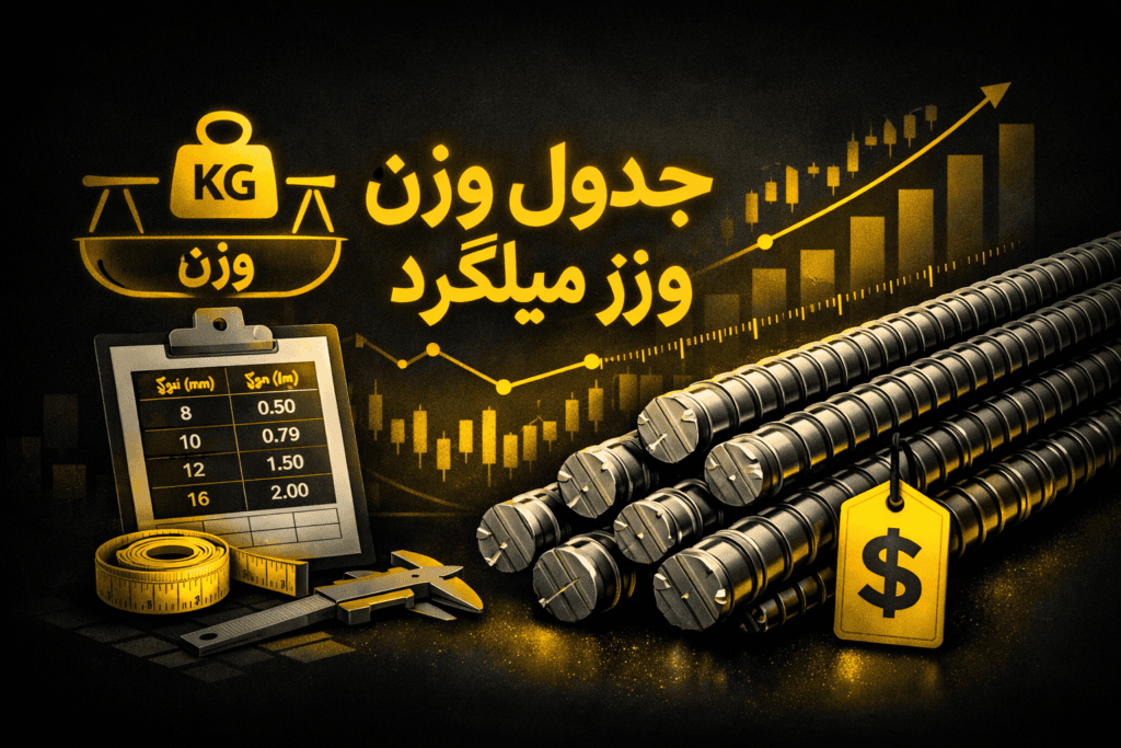 جدول وزن میلگرد | راهنمای کامل محاسبه وزن میلگرد