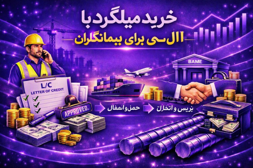 خرید میلگرد با ال سی | راهنمای تخصصی پیمانکاران از درخواست تا تحویل ۱۴۰۵